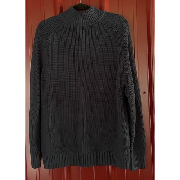 Duluth Trading Sweater Button Mock Neck Textured Heavyweight‎ Pullover Large - Picture 2 of 6